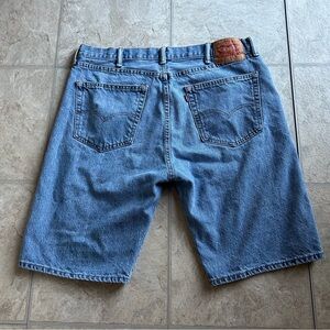 Levis 505 Long Blue Shorts Size 38 Jorts Bermuda Shorts